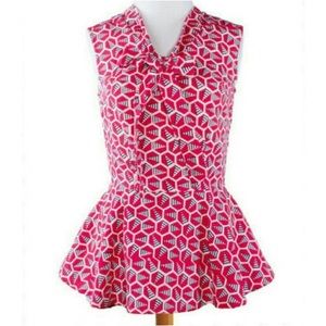 Mata Traders - Geometric Shape Peplum Blouse